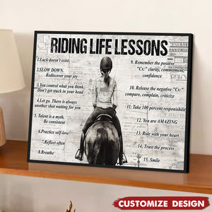 Personalized Horse Girl Riding Life Lessons Poster - Gift For Horse Girl