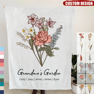 Grandma / Mom's Garden is Her Children Customized Blanket