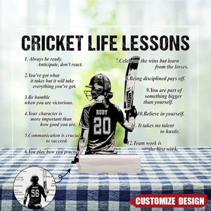 Personalized Cricket Life Lessons Plaque - Gift For Cricket Lover