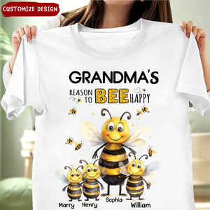 Personalized T-shirts With Grandmas And Mom- Reasons To Be Happy And Kids Names