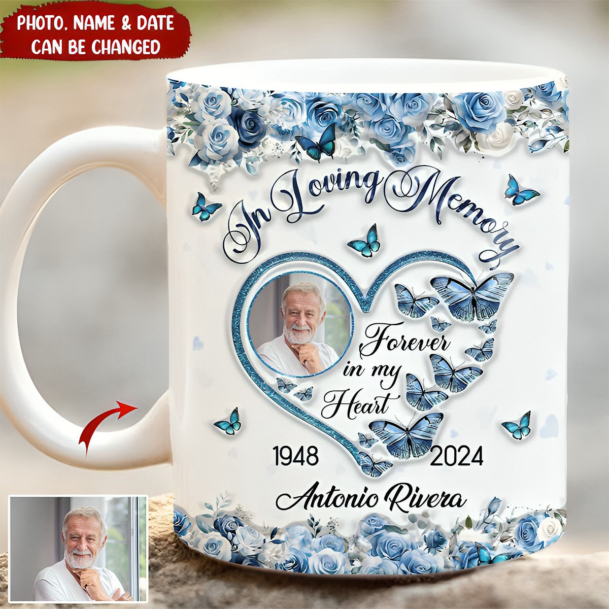 In Loving Memory Forever In My Heart 3D Inflated Effect Personalized Mug