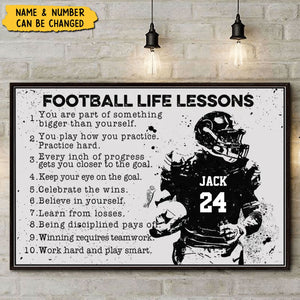 Football Life Lessons - Personalized Football Poster, Gift For Football Players