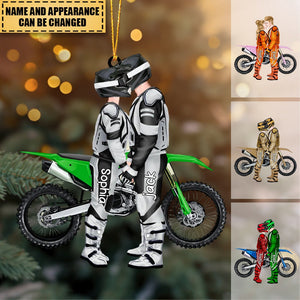 Personalized Motocross Couple Ornament