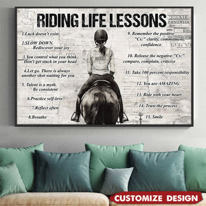 Personalized Horse Girl Riding Life Lessons Poster - Gift For Horse Girl