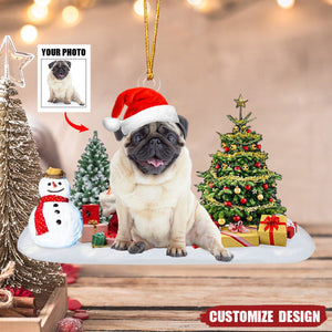 Custom Photo Dog, Cat Christmas Acrylic Ornament - 2024 New Release