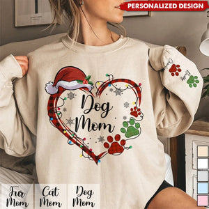 2024 New Release Mistletoe Kisses And Paw Prints In The Snow-Personalized Unisex Sweatshirt-Christmas Gift For Pet Owners, Pet Lovers