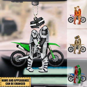 Personalized Motocross Couple Ornament