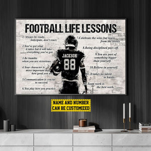 Personalized American Football Life Lessons Poster