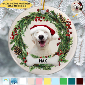 Custom Photo Lovely Pet Face - Christmas Gift For Pet Lovers Ceramic Ornament