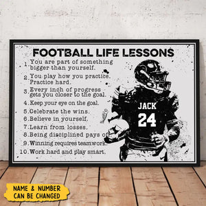 Football Life Lessons - Personalized Football Poster, Gift For Football Players