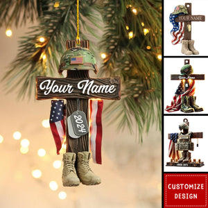 Personalized Military Cross Christmas Ornament-2024 New Release