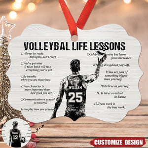 Personalized Volleyball Life Lessons Wooden Ornament - Gift For Volleyball Lovers