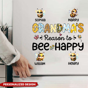 Gift For Nana's Reason To Bee Happy Shirt-Personalized Decal/Sticker-Gift For Grandma/Mom