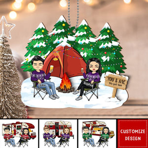 Personalized Camping Couple Christmas Hanging Wooden Ornament - 2024 New Release