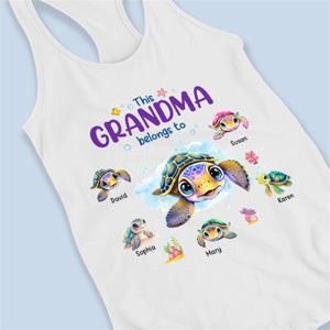 This Grandma Belongs To - Family Personalized Racer Back Tank Top - Gift For Mom, Grandma