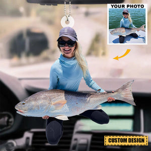 Personalized Fishing Upload Photo Acrylic Hanging Ornament