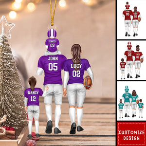 Personalized American football Family Acrylic Ornament - Gift For Family