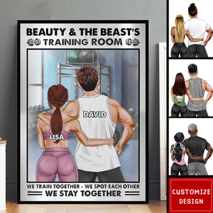 Gym Couple Beauty And The Beast's Training Center - Personalized Couple Poster