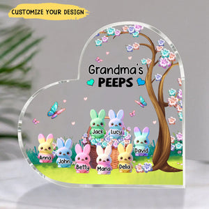 Grandma's Marshmallow - Personalized Heart Shaped Acrylic Plaque - V2