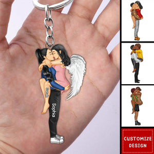 New-Couple Kissing - Gift For Couples - Personalized Acrylic Keychain