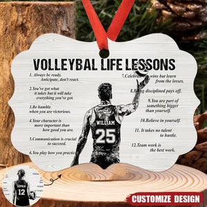 Personalized Volleyball Life Lessons Wooden Ornament - Gift For Volleyball Lovers