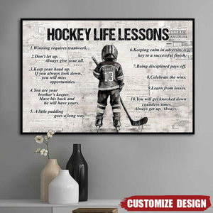 Personalized Hockey Boy Poster - Gift For Young Hockey Fans