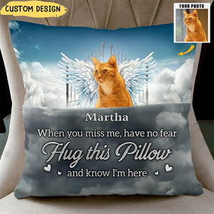 Hug This Pillow And Know I'am Here - Personalized Photo Pillow With Pocket