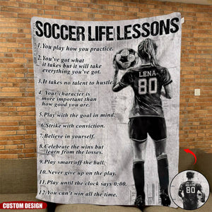 Personalized Motivational Soccer Blanket Gift For Soccer Lovers