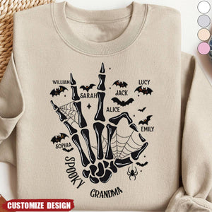 Personalized Spooky Sweatshirt Gift Idea For Grandma/ Mother