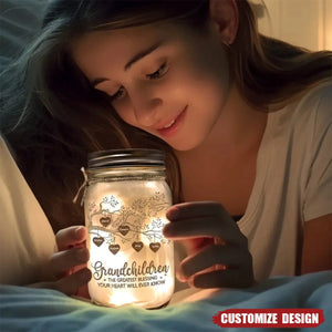 The Greatest Blessing - Family Personalized Mason Jar Light - Gift For Mom, Grandma