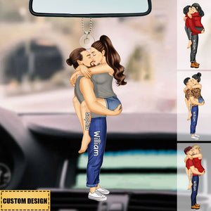 Couple Kissing - Gift For Couples - Personalized Car Ornament