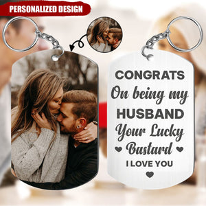 Congrats On Being My Husband You Lucky Guy - Personalized Custom Necklace