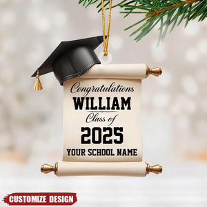 Personalized Graduation Ornament - School Graduation Ornament Gift