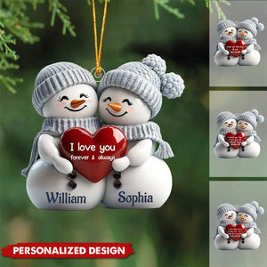 2024 New Release Couple Snowman Christmas Personalized Acrylic Ornament