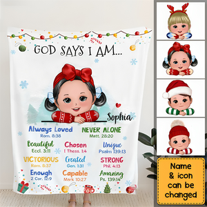 Gift For Kids God Says I Am Blanket