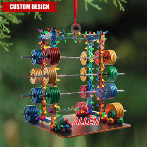 2024 New Release - Personalized Barbell Fitness Christmas Ornament， Gift For Gym Lover