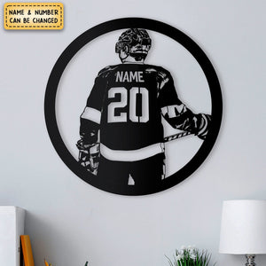 Hockey Player Name Metal Sign-Personalized Night Light-Gift For Hockey Lover