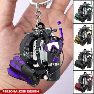 Personalized Scuba Diving Keychain-Gift For Scuba Diver - New Release