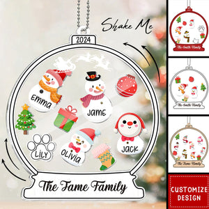 Snowman Family Personalized Christmas Acrylic Ornament - 2024 New Release