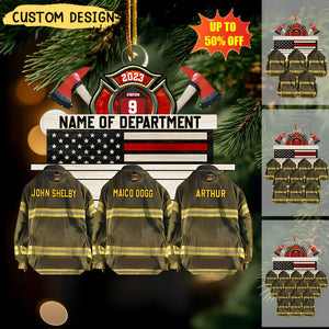 Personalized Firefighter Group Squad And Team Acrylic Ornament