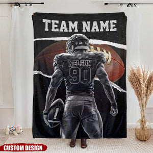 Personalized American Football Boy Blanket, Gift For American Football Lovers,Players