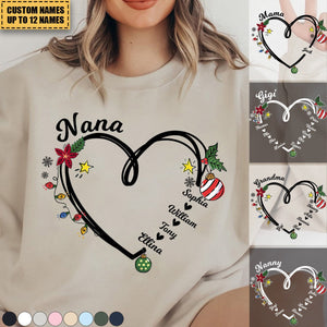 2024 New Release Nana Heart Christmas And Grandkids Sweatshirt