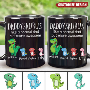 Grandpasaurus / Daddysaurus And Kids Personalized Mug - Gift For Dad / Grandpa