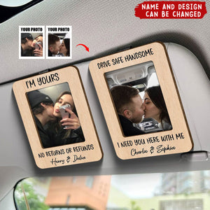 Drive Safe Handsome, Thoughtful Gift For Him, Personalized Picture Frame, Custom Photo Car Visor Clip