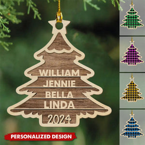 2024 New Release Family Name Christmas Tree-Personalized Wood Ornament