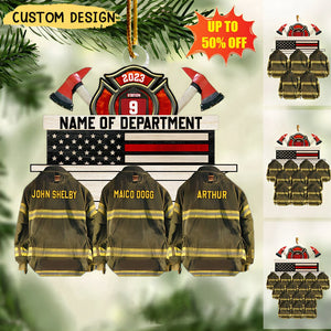 Personalized Firefighter Group Squad And Team Acrylic Ornament