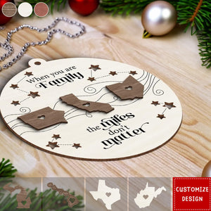 2024 New Release - Long Distance Family Friends Siblings Sisters Besties Personalized 2-Layered Wooden Ornament