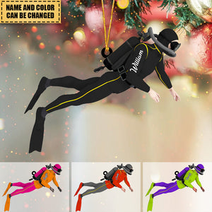 Personalized Diver Acrylic Christmas Ornament,Great Gift For Diving Lovers