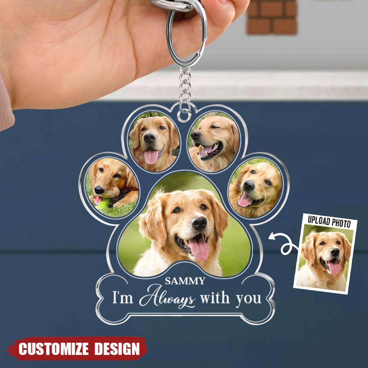 I Am Always With You - Memorial Personalized Dog Keychain