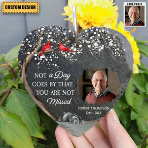 In Loving Memory Of Loss Of Mom Dad - Personalized Photo Memorial Garden Slate